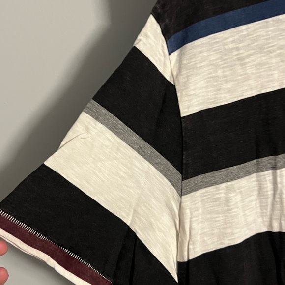 Maroon/Blue/White/Gray Striped Tee - Picture 2 of 6